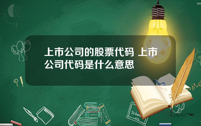 上市公司的股票代码 上市公司代码是什么意思